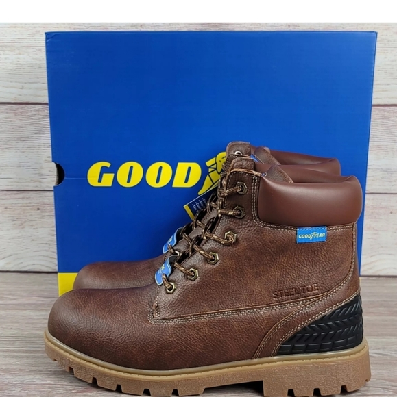 Goodyear Maverik Steel Toe Work Boots Brown Slip Resistant Men's Mult Sizes - Picture 4 of 8